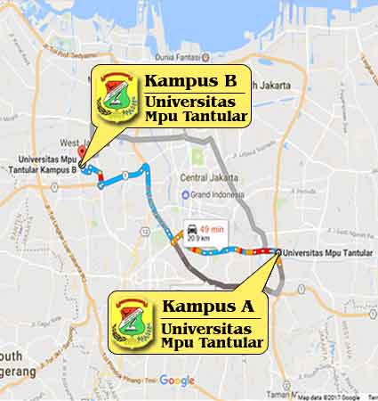 Google Map Universitas Mpu Tantular Jakar Nomor